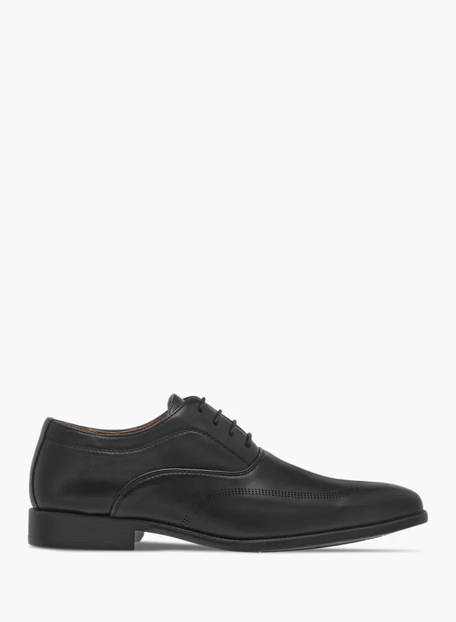 LBL by Shoexpress Men Panelled Oxford Shoes with Lace-Up Closure