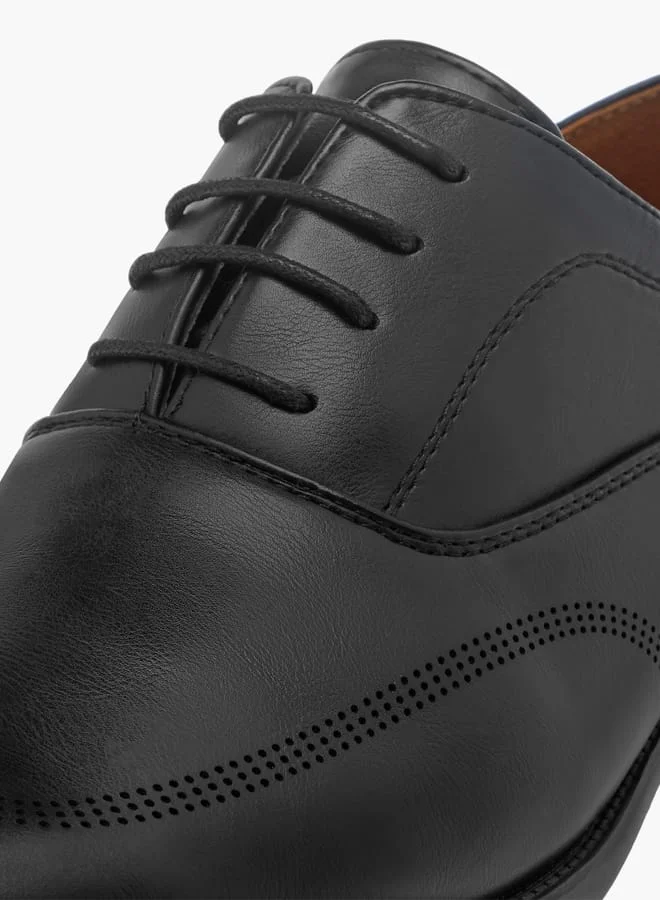 LBL by Shoexpress Men Panelled Oxford Shoes with Lace-Up Closure