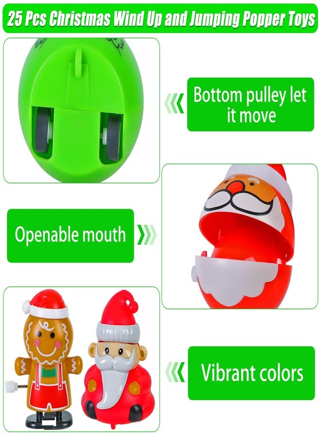 Shitailu 25 Pcs Christmas Wind Up and Jumping Popper Toys Xmas Stocking Stuffers Toys Assortment for Christmas Party Favors Supply Accessories Goody Bag Filler - Image 3
