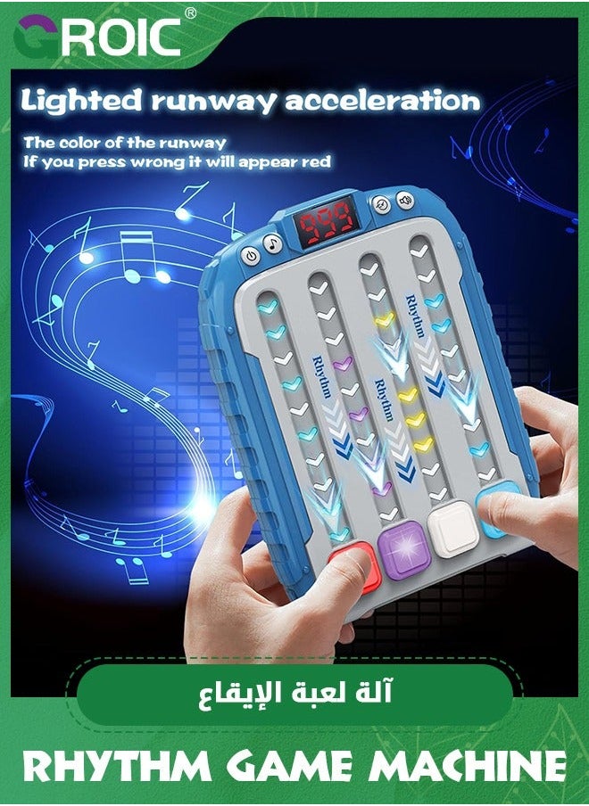 GROIC Rhythm Game Machine, Handheld Games Pop it Quick Push Machine Button with 6 Levels Music & Light, Kids Stress Relief Toys for (Blue)  - Image 3
