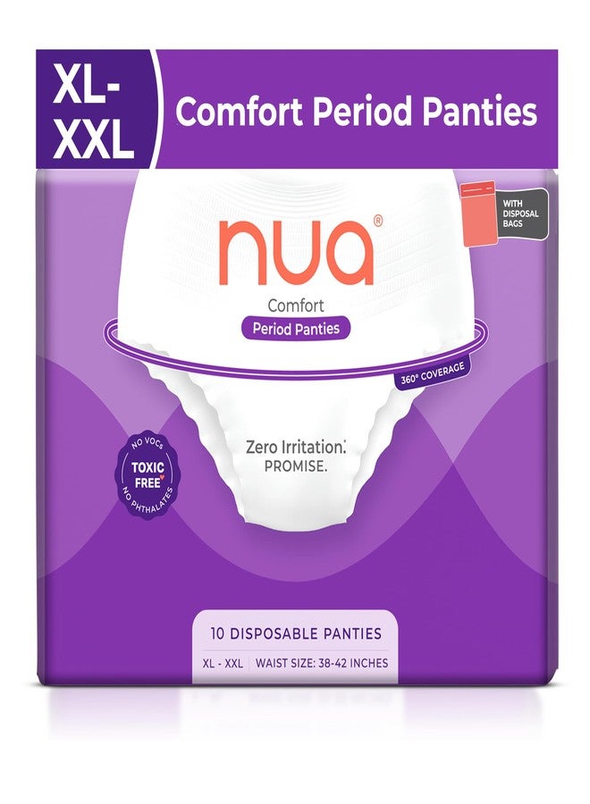 Nua Comfort Disposable Period Panties (XL-XXL) | Pack of 10 Panties | Disposable | 360° Coverage | Zero Irritation | 4x Comfort | For Heavy Flow | No rashes | Leakproof | Seamless | 100% Toxic-Free, Dermatologically Tested - Image 1