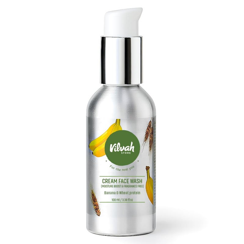 vilvah STORE كريم غسول الوجه من فيلوف ستور خالي من العطور للبشرة الحساسة والمتقشرة يحمي البشرة الجافة يهدئ ويغذي البشرة الحساسة خالي من البارابين والسيليكون 100 مل - Image 1