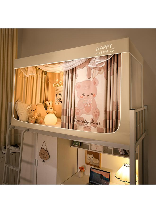 Bluejw New Installation-free Strong Shading Student Bed Curtain Mosquito Net Three-door Dormitory Single Upper And Lower Bed Curtain Wholesale - Image 1