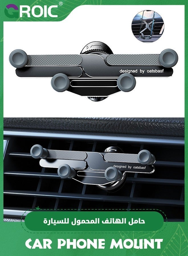 GROIC Black Car Vent Phone Mount, Invisible Rotatable Air Mount Holder 360°Anti-Shake Universal Dashboard & Never Blocking Clip Cell for  - Image 1
