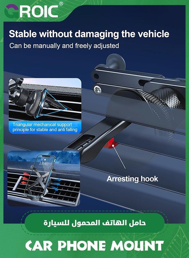 GROIC Black Car Vent Phone Mount, Invisible Rotatable Air Mount Holder 360°Anti-Shake Universal Dashboard & Never Blocking Clip Cell for  - Image 3