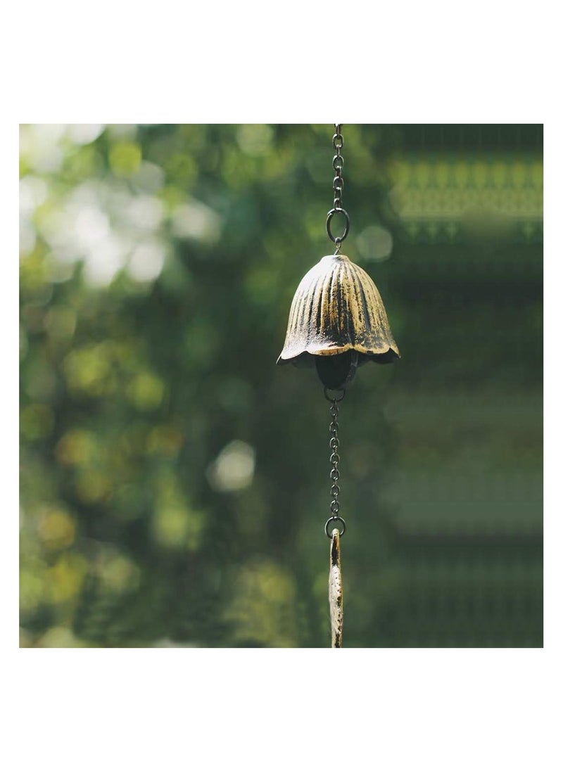 DOUGEI Japanese Traditional Lucky Small Wind Chimes for Outside, Iwachu Cast Iron Bless Temple Wind Bell Memorial and Sympathy Leaf Wind Chimes Indoor Garden Bell, Patio, Balcony (Maple Leaf)  - Image 1