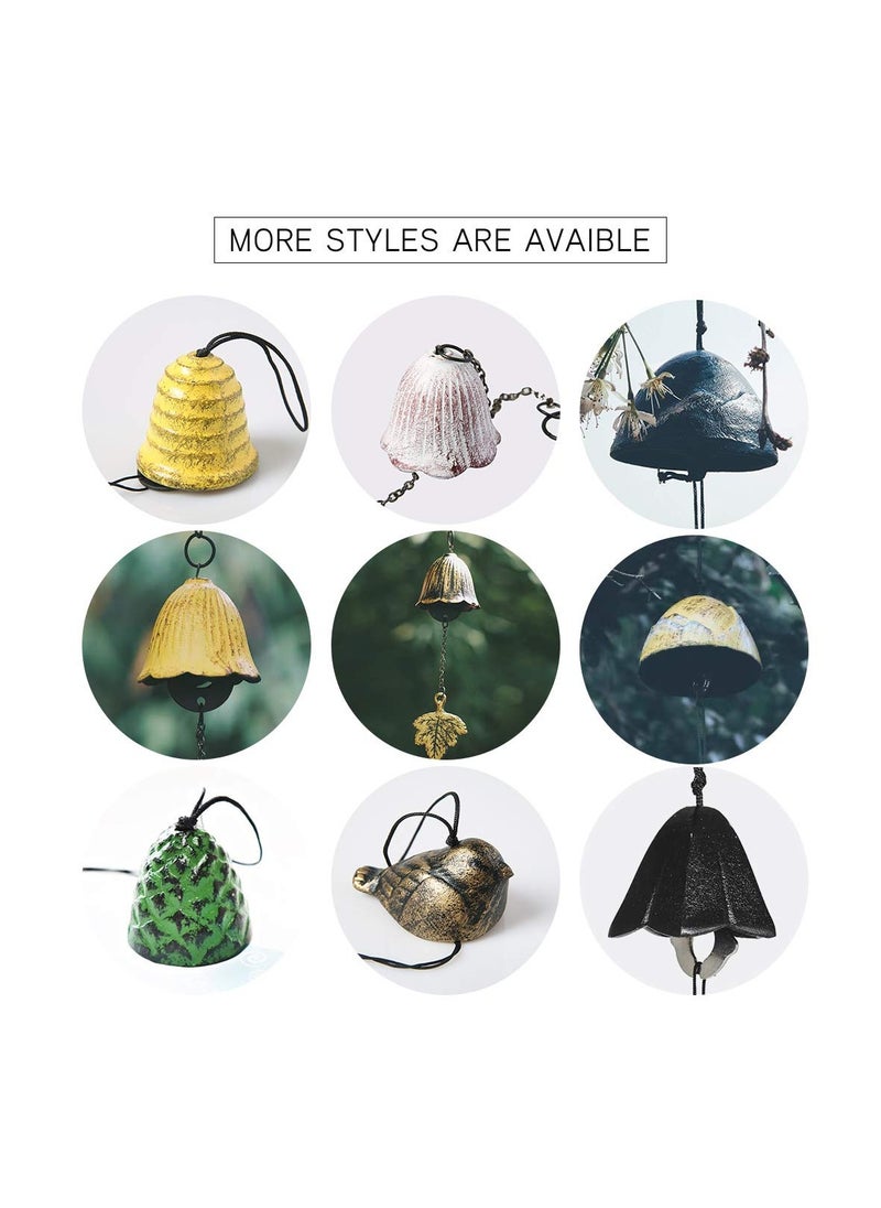 DOUGEI Japanese Traditional Lucky Small Wind Chimes for Outside, Iwachu Cast Iron Bless Temple Wind Bell Memorial and Sympathy Leaf Wind Chimes Indoor Garden Bell, Patio, Balcony (Maple Leaf)  - Image 4
