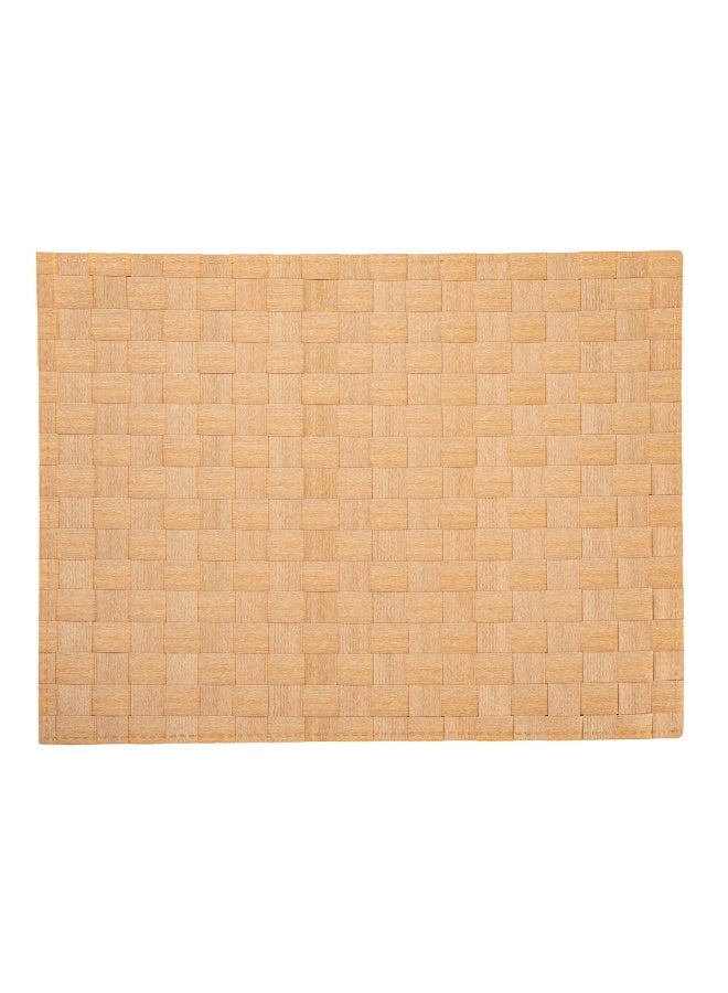 Restaurantware Macroweave 16 x 12 Inch Woven Placemats, Set Of 6 Rectangle Table Placemats - Durable, Easy To Clean, Gold Plastic Placemats For Dining Table, For Homes or Restaurants, - Image 1