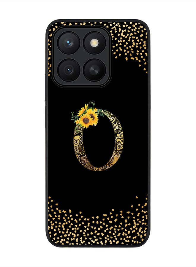 Stylizedd For Honor X8c Case,Slim fit Camera Protection, Shockproof Thin Phone cover  - Custom Floral Monogram - O ( Black )