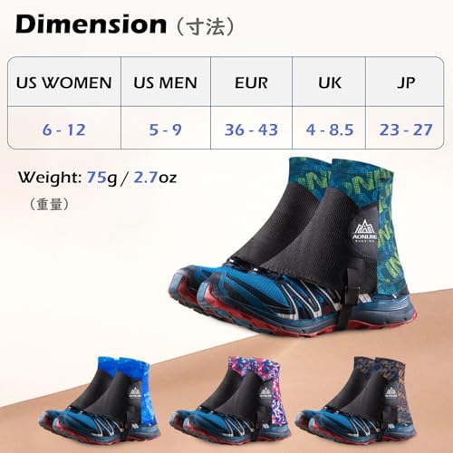 TRIWONDER Reflective Trail Gaiters Running Gaiters Low Ankle Gators with UV Protection for Men Women (Purple) - Image 2