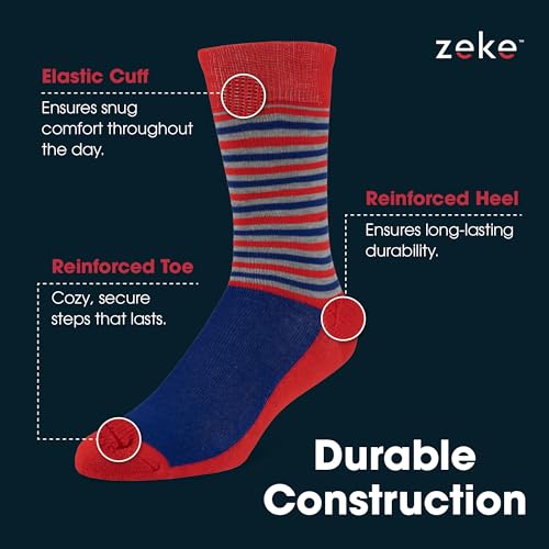 ZEKE Crazy Socks for Kids - Boys Funky Dress Socks - Funny Cool Silly Fun Socks - Wacky Novelty Gift (Multicolored, Medium) - Image 4
