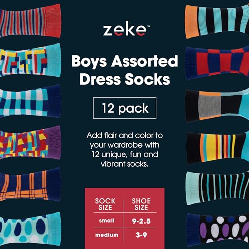 ZEKE Crazy Socks for Kids - Boys Funky Dress Socks - Funny Cool Silly Fun Socks - Wacky Novelty Gift (Multicolored, Medium) - Image 3