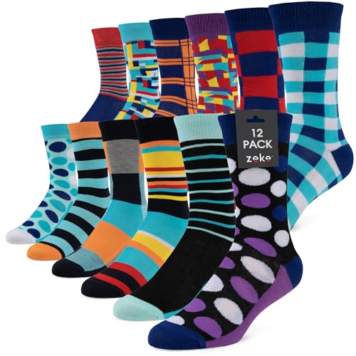 ZEKE Crazy Socks for Kids - Boys Funky Dress Socks - Funny Cool Silly Fun Socks - Wacky Novelty Gift (Multicolored, Medium) - Image 1