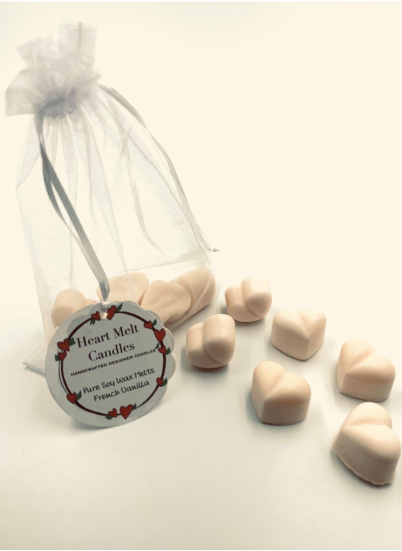 Heart Melt Candles Pure Soy Wax Melts French Vanilla Scented 6-Pieces 60g 