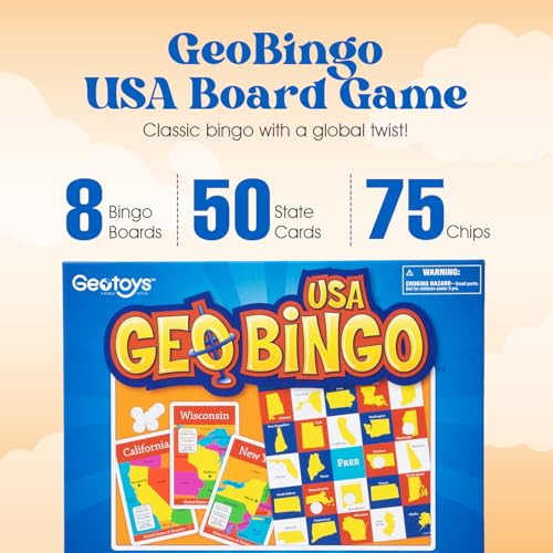 GeoToys GeoBingo USA Bingo for Kids Ages 4 and Up Geography Game for Home School or Camp Fun Kids Educational Game Bingo Games for Family Play and Learn States and Capitals of the USA - Image 5
