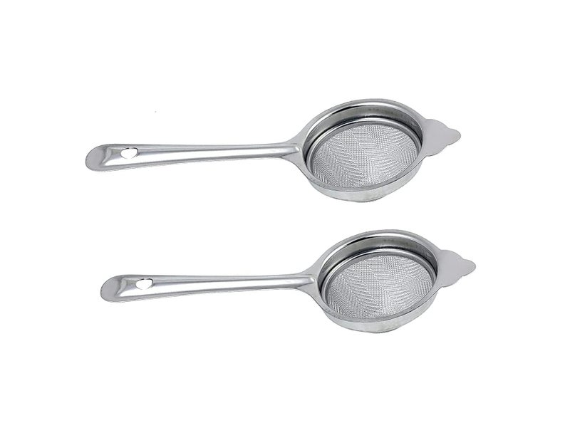 SJE WARE Sjeware Stainless Steel Tea Strainer, Chalani Set of 2 pcs, 8 cm, Medium - Image 3