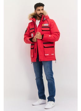 Men Brand Logo Long Sleeve Hooded Jacket, Red - pzsku/ZC770EB45AC83D8761020Z/45/_/1737642095/6a12e51a-f7d4-4eea-b095-854e601dd67b