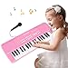 M SANMERSEN Toy Piano Keyboard for Kids Upgrade Electric Pianos Toys for 3 4 5 6 7 8 Year Old Girls Boys Beginners Keyboards with Microphone Toy for 3 Year Old Kid Gifts Pink - Image 2