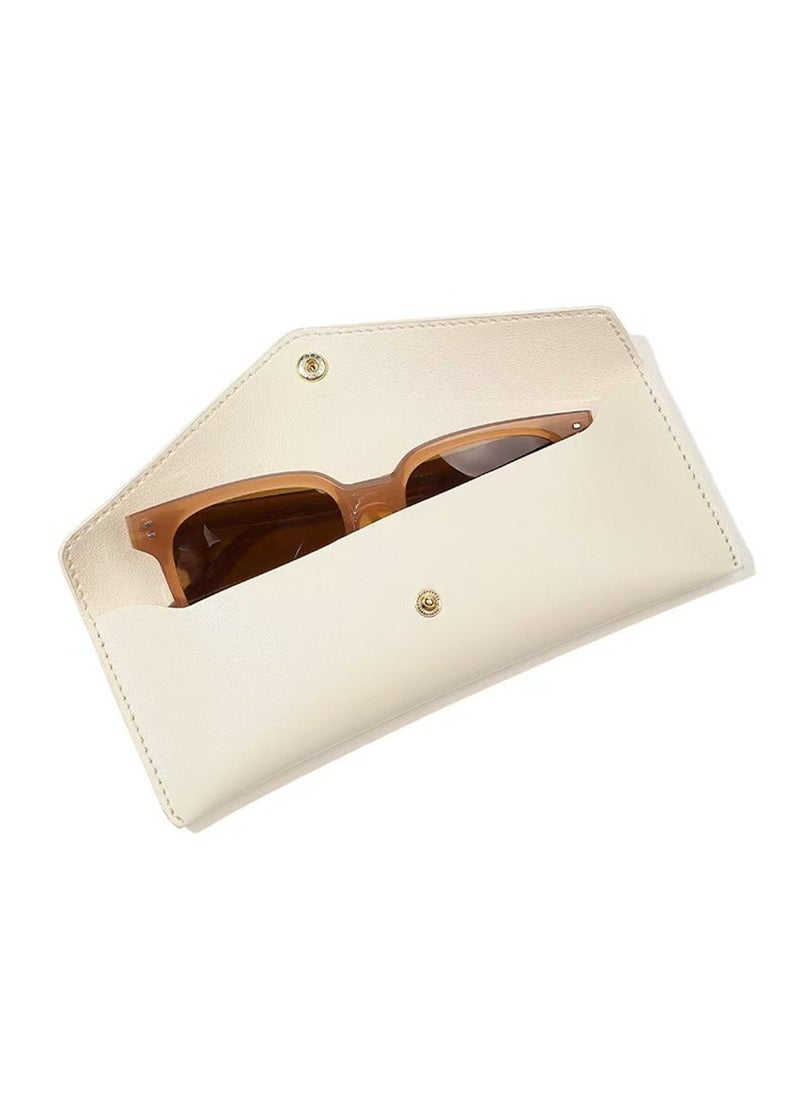 Generic Portable PU Leather Glasses Case Glasses Storage Box Makeup Brush Storage Box  - Image 1
