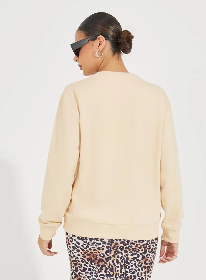 Styli Regular Fit Solid Sweatshirt