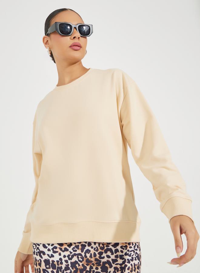 Styli Regular Fit Solid Sweatshirt  - Image 1