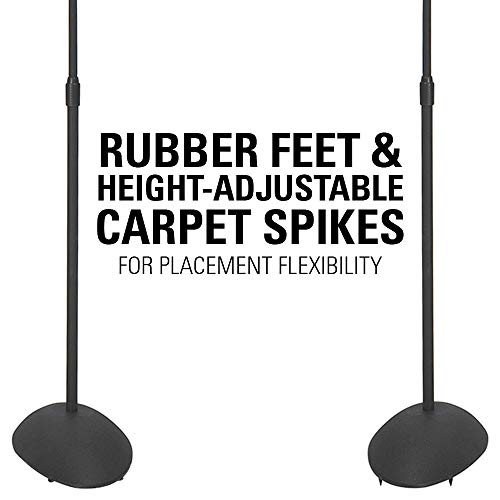 SANUS Height Adjustable Speaker Stands for Home Theater - Durable Design w/Tear Drop Base Fits Speakers up to 4lbs - 13" of Tool-Free Height Adjustment - Easy DIY Assembly - Image 5