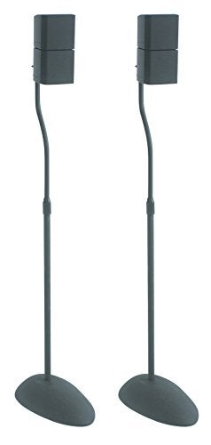 SANUS Height Adjustable Speaker Stands for Home Theater - Durable Design w/Tear Drop Base Fits Speakers up to 4lbs - 13" of Tool-Free Height Adjustment - Easy DIY Assembly - Image 1