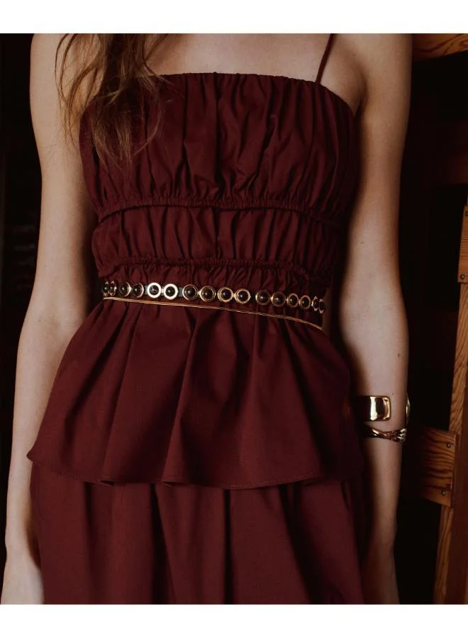 MANGO  Ruched cotton top for Women | Best Price UAE