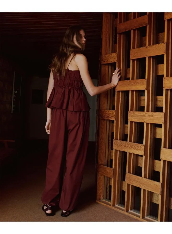 MANGO  Ruched cotton top for Women | Best Price UAE