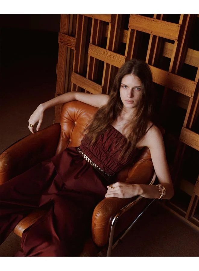 MANGO  Ruched cotton top for Women | Best Price UAE