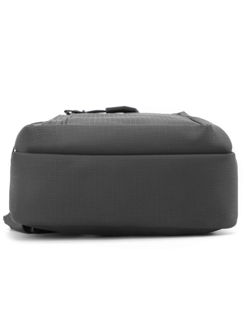 Hike Unisex Cross Body Chest Bag Synthetic Water-Resistant Scratch Resistant Small Shoulder Sling Bag for Business Travel Outdoor Shopping, HK9004- GREY - Image 4