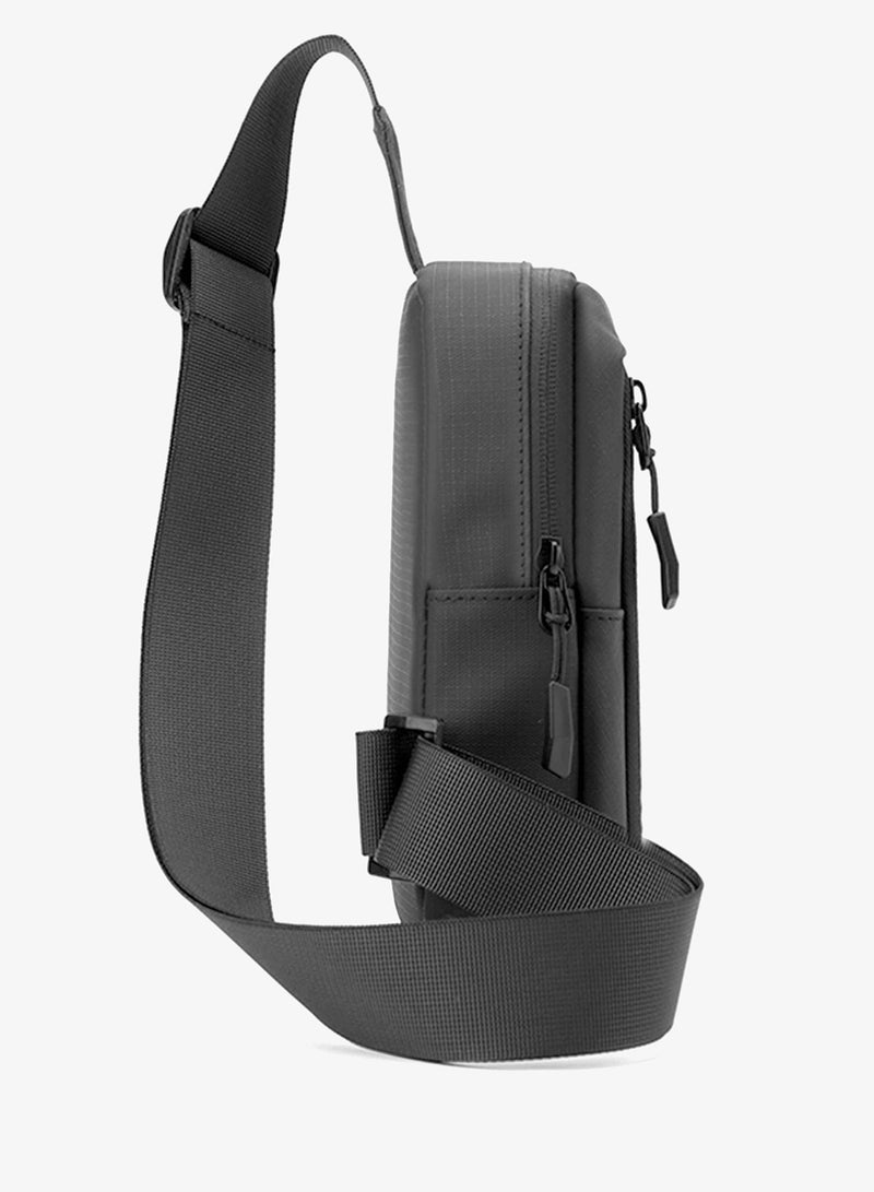 Hike Unisex Cross Body Chest Bag Synthetic Water-Resistant Scratch Resistant Small Shoulder Sling Bag for Business Travel Outdoor Shopping, HK9004- GREY - Image 3