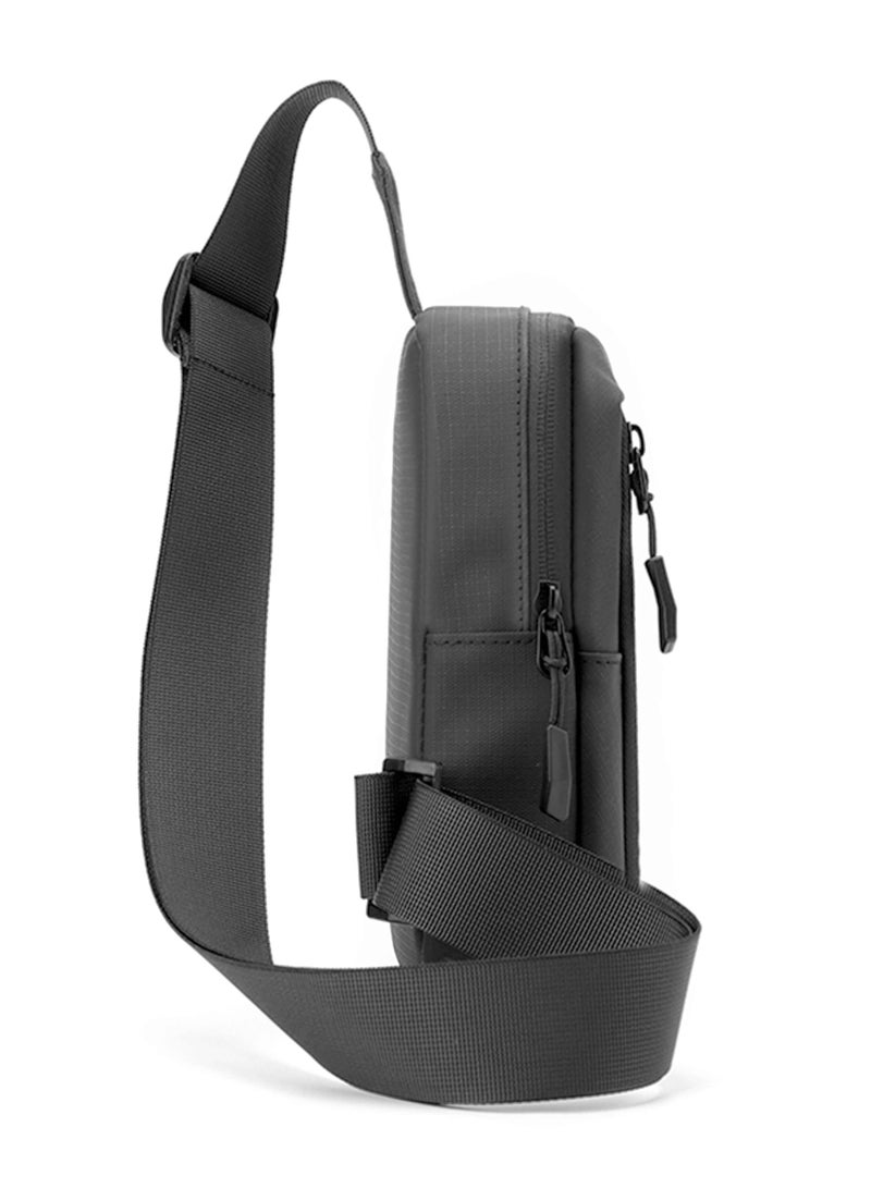 هايك Hike Unisex Cross Body Chest Bag Synthetic Water-Resistant Scratch Resistant Small Shoulder Sling Bag for Business Travel Outdoor Shopping, HK9004- GREY - Image 4