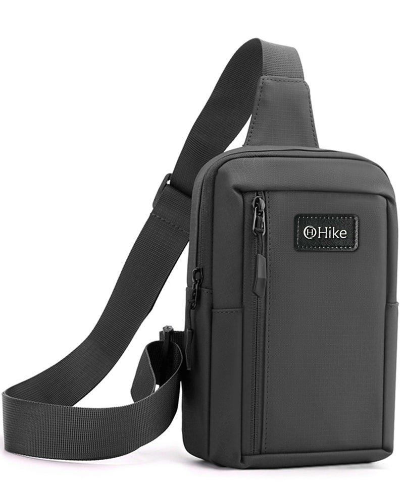 هايك Hike Unisex Cross Body Chest Bag Synthetic Water-Resistant Scratch Resistant Small Shoulder Sling Bag for Business Travel Outdoor Shopping, HK9004- GREY - Image 3