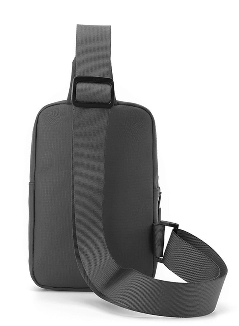 هايك Hike Unisex Cross Body Chest Bag Synthetic Water-Resistant Scratch Resistant Small Shoulder Sling Bag for Business Travel Outdoor Shopping, HK9004- GREY - Image 5