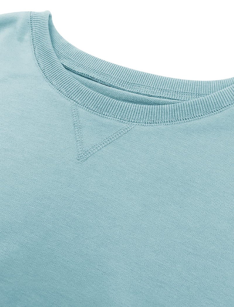 Bingerlily Womens Casual Long Sleeve Sweatshirt Crew Neck Cute Pullover Relaxed Fit Tops (Light Blue, Medium) - Image 5
