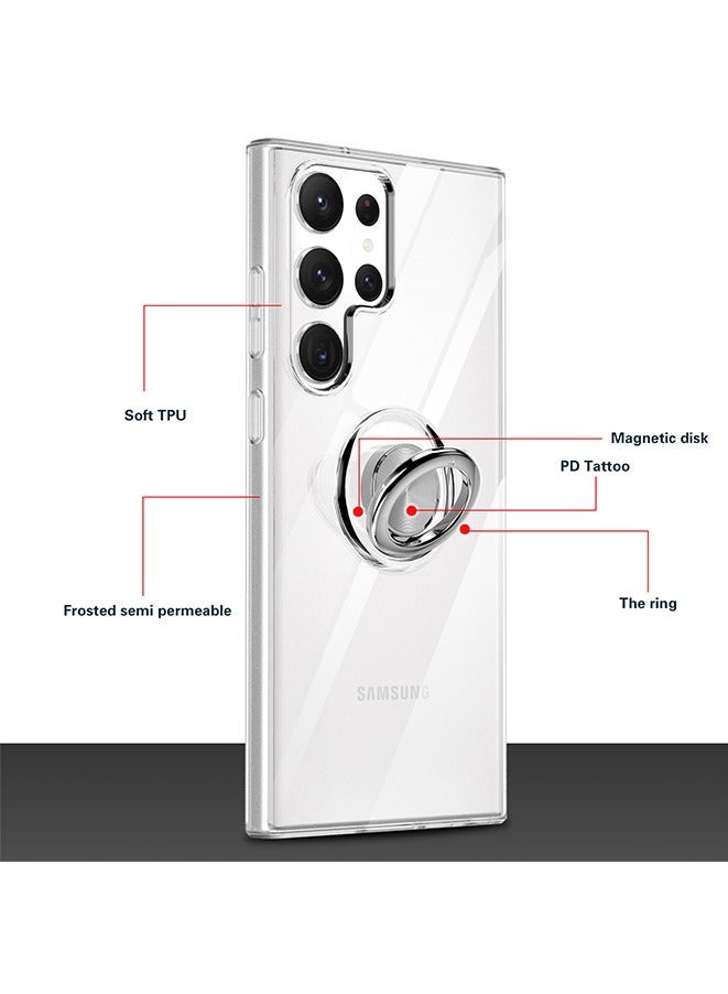 إيف Case for Samsung Galaxy S23 Ultra ، غطاء هاتف TPU المرن المقاوم للصدمات مع Kickstand حلقة مغناطيسية (Samsung Galaxy S23 Ultra) - Image 4