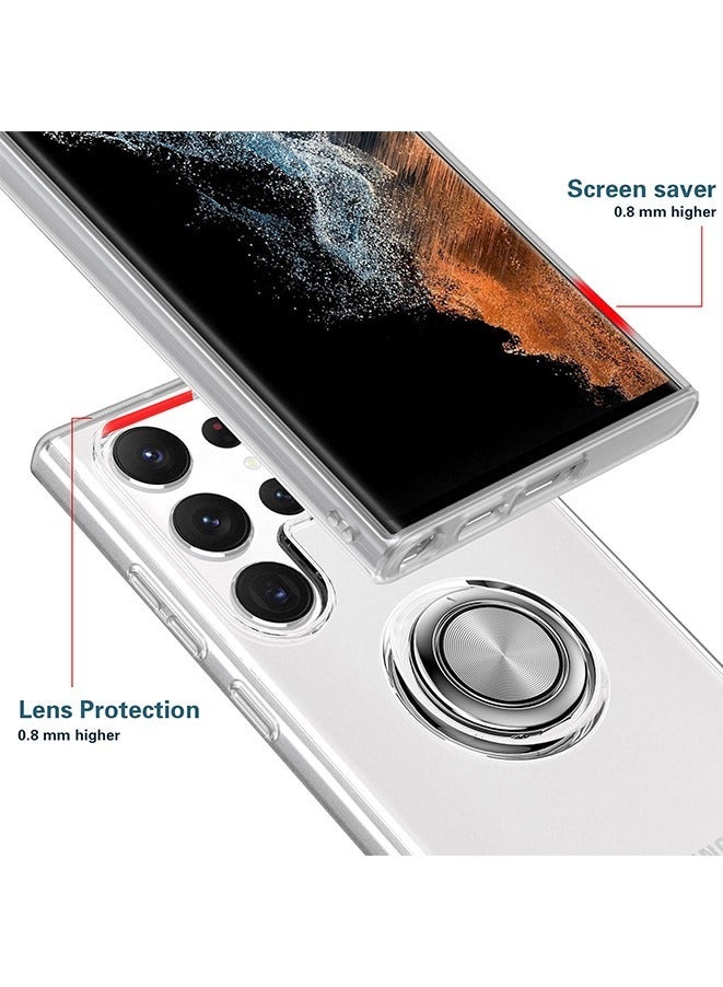إيف Case for Samsung Galaxy S23 Ultra ، غطاء هاتف TPU المرن المقاوم للصدمات مع Kickstand حلقة مغناطيسية (Samsung Galaxy S23 Ultra) - Image 3