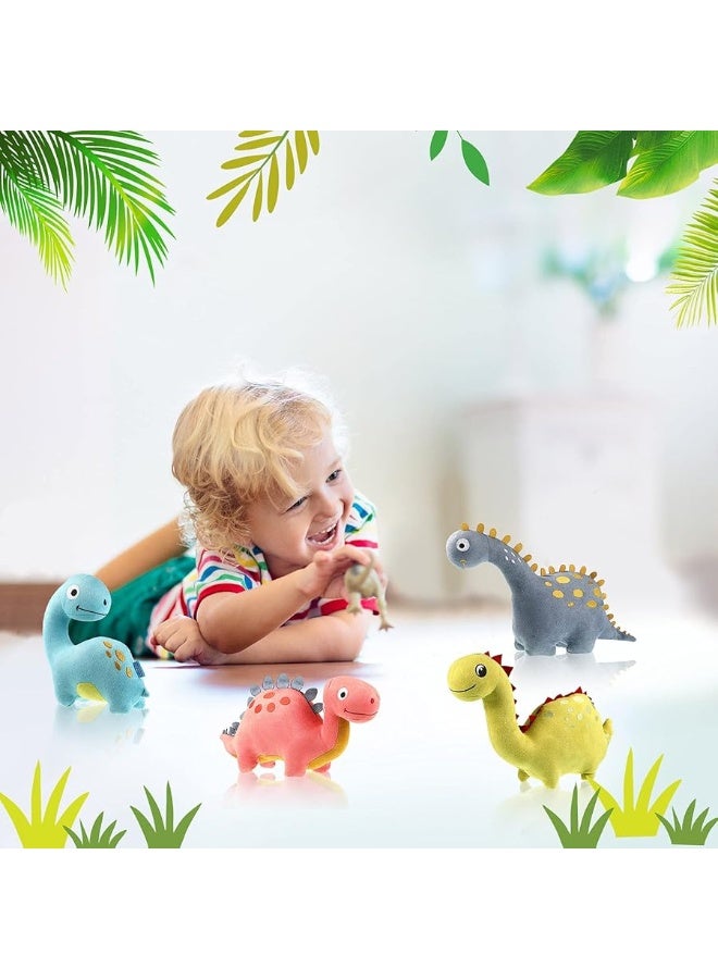 Aoriher 4 Packs Dinosaur Stuffed Animal Cute Dinosaur 9 Inch Dinosaur Plush Toys Adorable Soft Dinosaur Toy for Kids Baby Birthday Party Favors - Image 4