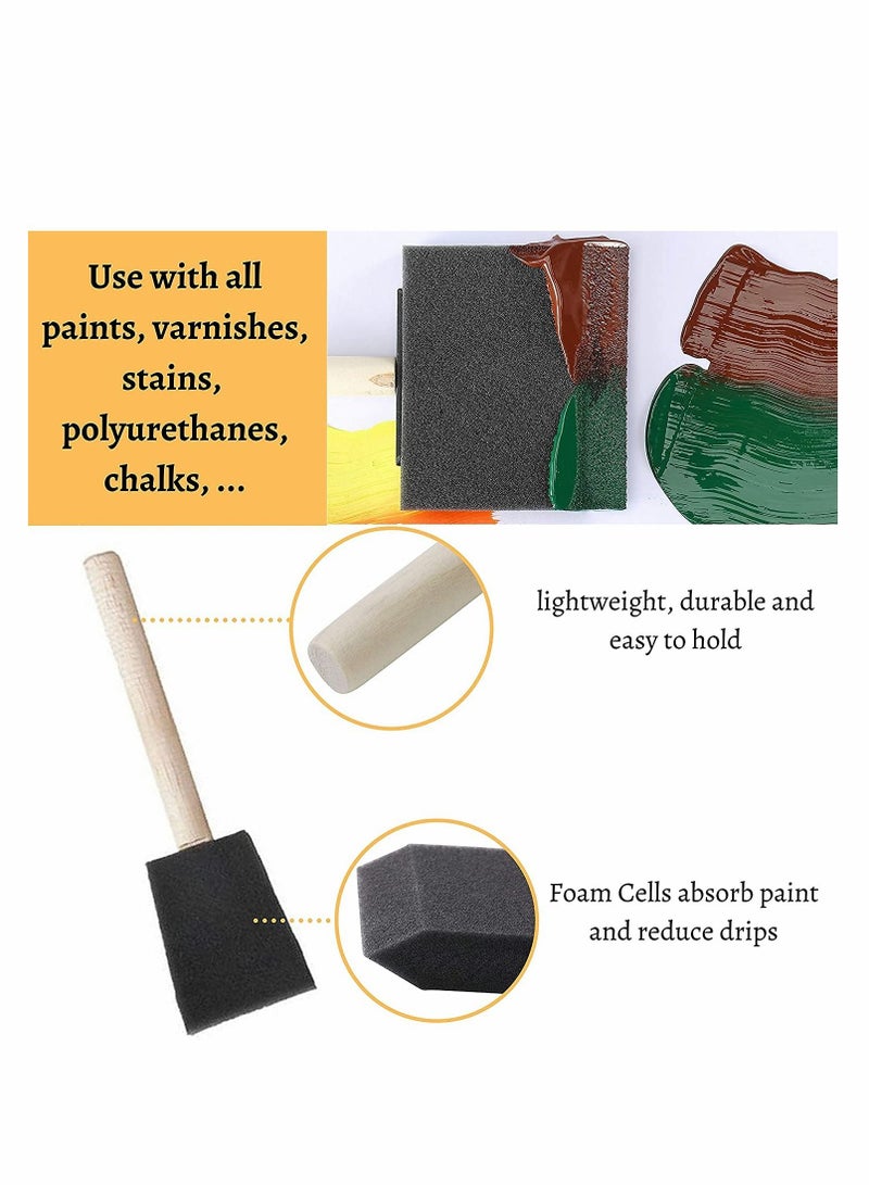 Excefore Foam Paint Brushes Assorted Sizes 20 Pcs Sponge Brush for Painting Staining Polyurethane - Image 4
