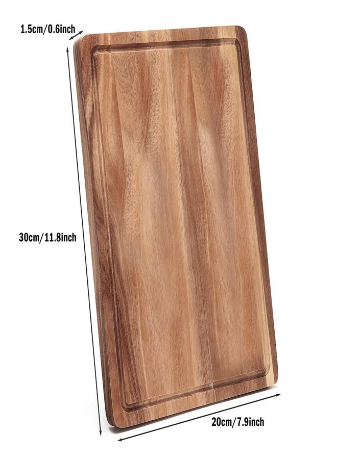 Linwnil Wooden Cutting Board Set -Reversible Acacia Wood Kitchen Chopping Boards with Juice Groove for Meat, Fruits, Vegetables & Cheese - Durable & Eco-Friendly Food Prep Boards (6) - Image 2