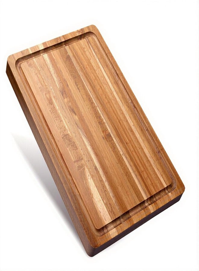 Linwnil Wooden Cutting Board Set -Reversible Acacia Wood Kitchen Chopping Boards with Juice Groove for Meat, Fruits, Vegetables & Cheese - Durable & Eco-Friendly Food Prep Boards (6) - Image 3