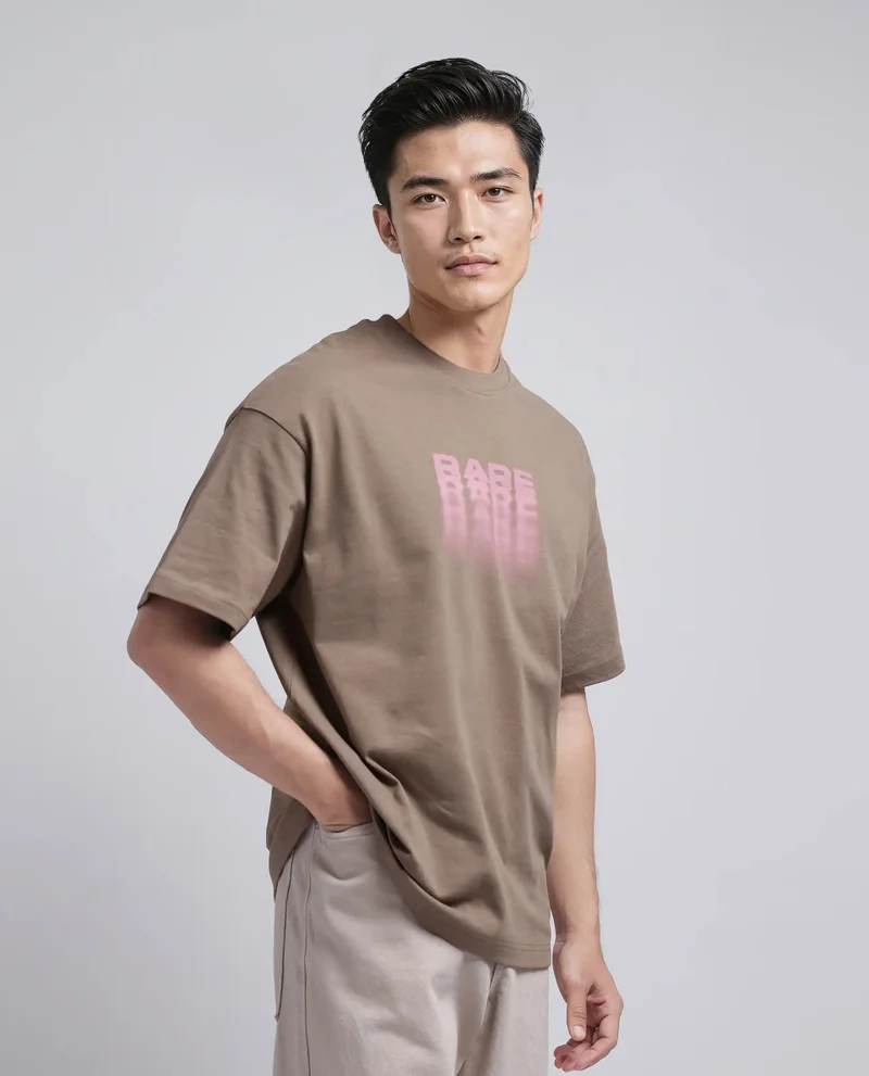 Rare Rabbit Men's Oversized Graphic Print T-Shirt