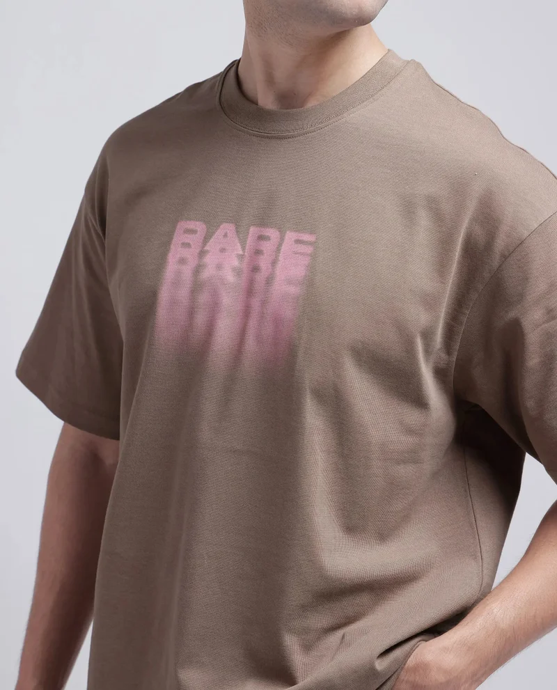 Rare Rabbit Men's Oversized Graphic Print T-Shirt