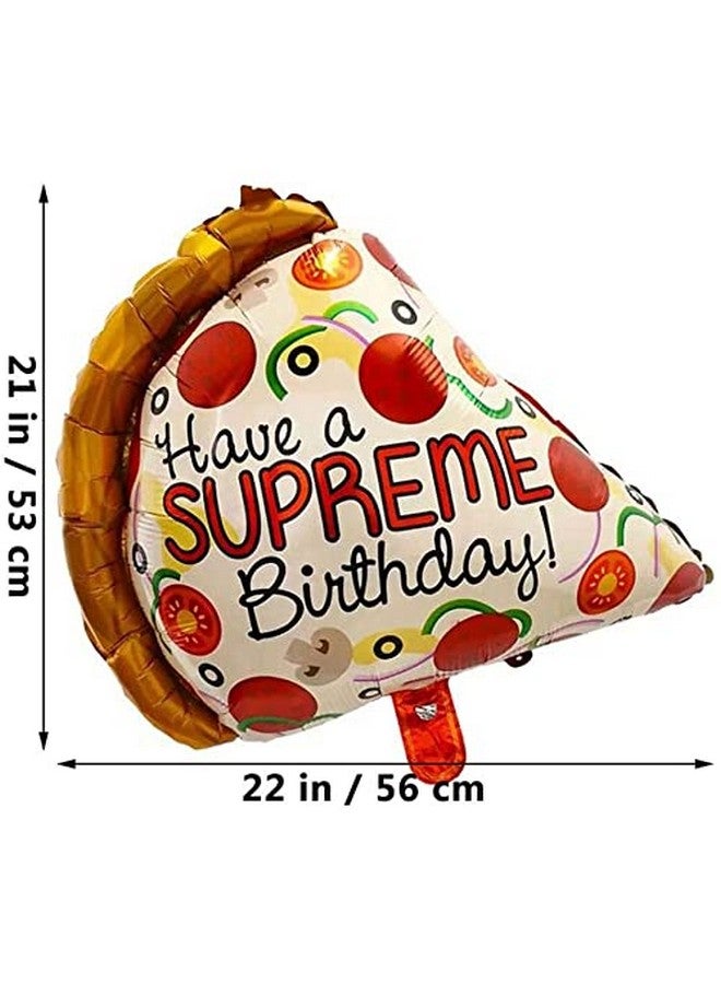 Atpata Funky Pizza Theme Birthday Balloon Bouquets for a Supreme Pizza Party (Pizza Slice 6 Pieces) - Image 4