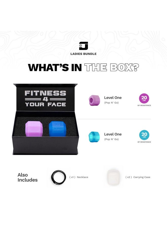 Jawzrsize - Jawzrsize Jaw Exerciser for Women - Double Chin Reducer, Facial Toner, Neck Exerciser for Younger and Healthier Look Helps Reduce Stress and Cravings Jawline Trainer (Ladies Kit) - Image 1