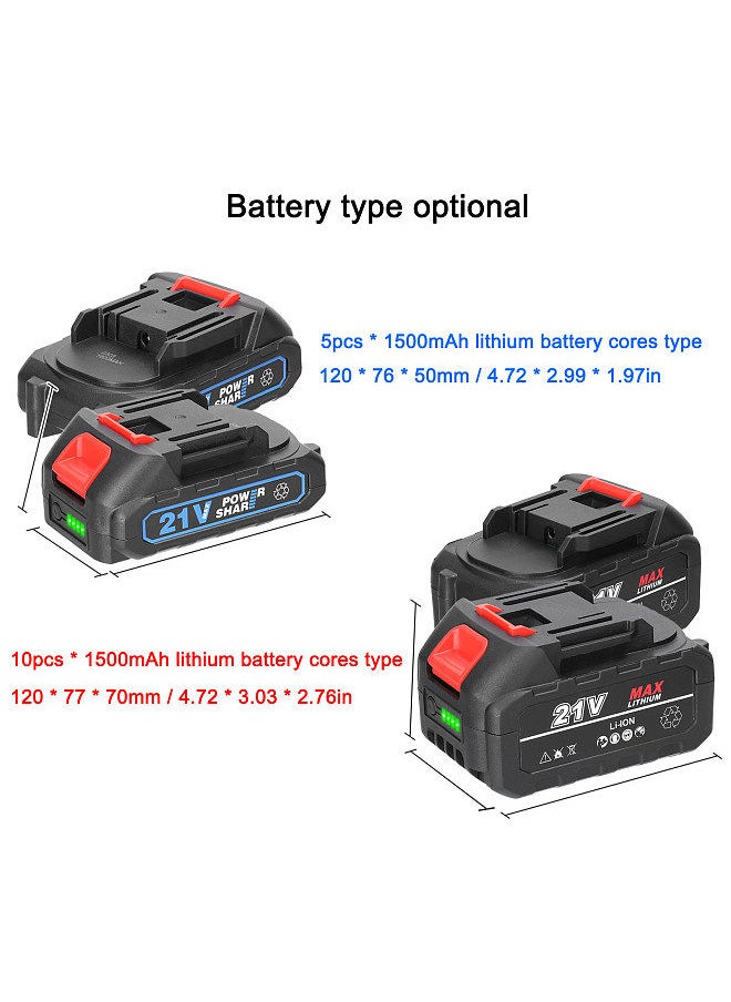 Generic - 21V Makita Rechargeable Lithium Battery and Battery Adapter Set Electric Power Tool Replacement Battery with Battery Level Indicator Light - Image 1