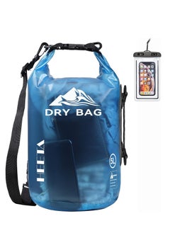 Heeta Waterproof Dry Bag For Women Men, Roll Top Lightweight Dry Storage Bag Backpack With Phone Case For Travel, Swimming, Boating, Kayaking, Camping And Beach, Size - 5L, Blue  - Image 1