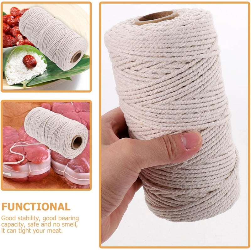 100m Cotton Kitchen Twine for Roasting and Baking, 2 Rolls 3mm Thick Butchers Cooking String for Sausage Tie-up and Food Wrapping - Image 4