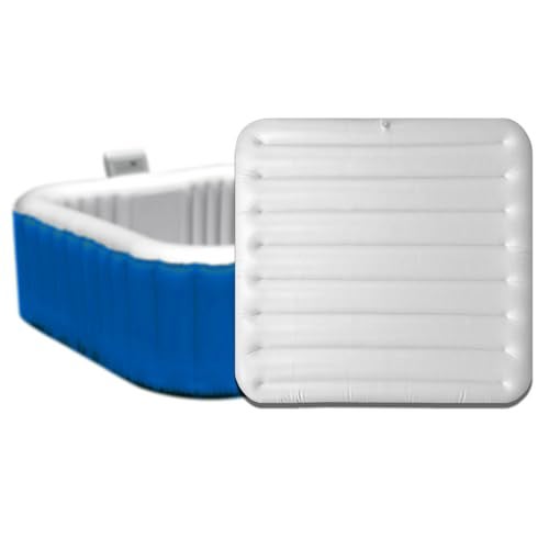 Ketofa Inflatable Hot Tub Cover for Square Hot Tub Spa Cushion Support, Universal 57x57in Inflatable Cover Square Top Lid, Dustproof Rainproof Insulated Energy Saving Lid，Spa Covers for Hot Tub - Image 1